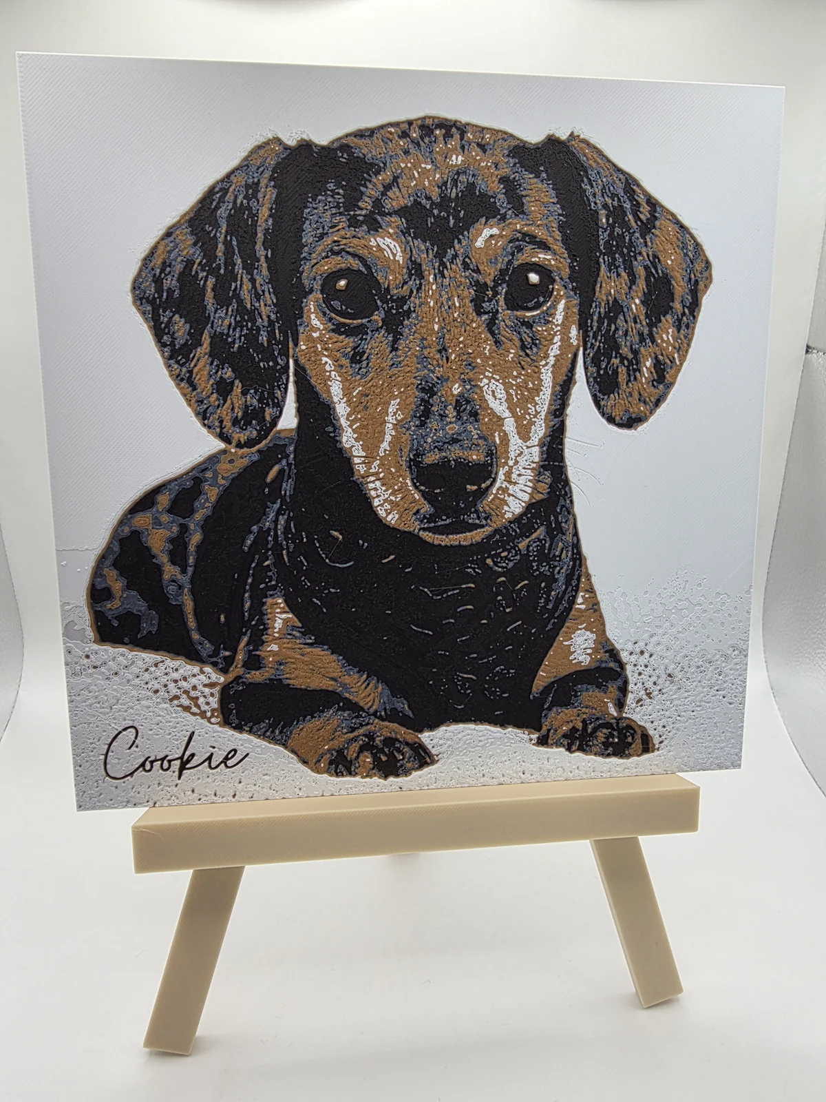 Quadro 3D personalizado com retrato de cão